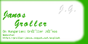 janos groller business card